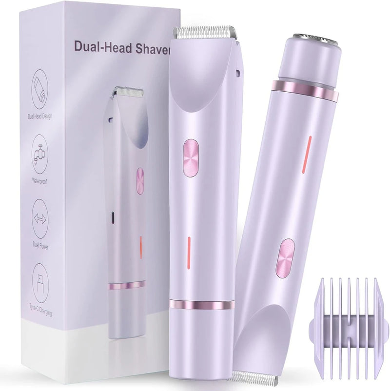 Dual-Head Electric Hair Remover for Women Body Trimmer USB Rechargeable